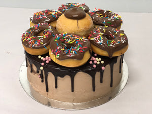 Rainbow Nutella Mud Donut Cake