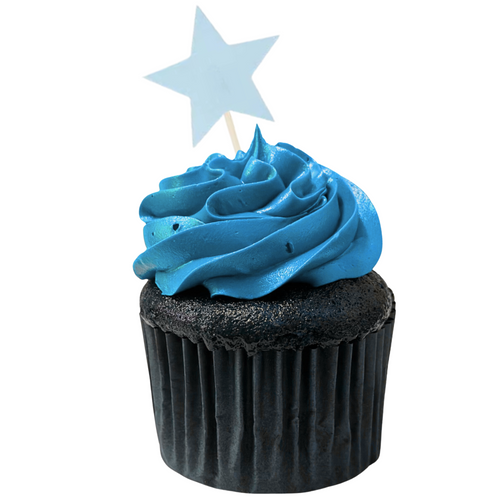 6 Pack Fathers Day Blue Iced Cupcakes
