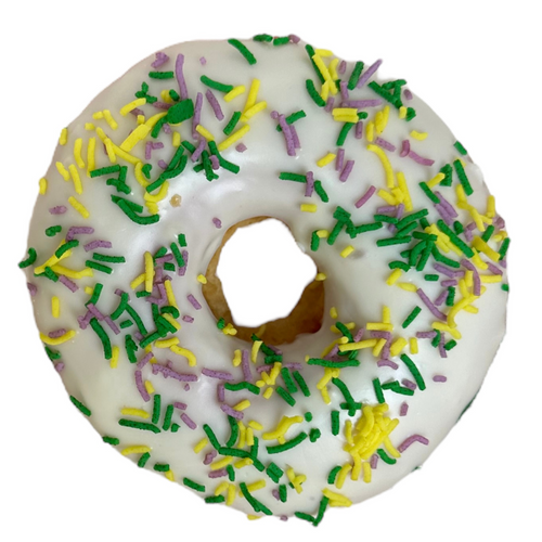 MARDI GRAS SPRINKLE RING 6 PACK