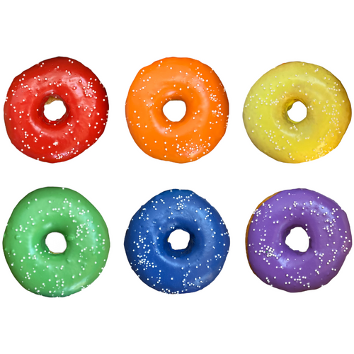 MARDI GRAS PRIDE DONUT RING 6 PACK