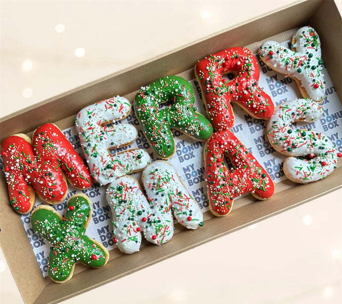 Merry Xmas Donut Letters