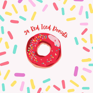 24 Red Iced Rings - Customisable