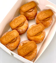 Load image into Gallery viewer, Lotus Biscoff Filled Donuts 6 Pack Gift Box