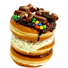 Load image into Gallery viewer, Triple Stacked &amp; Decked Donut Gift Cake