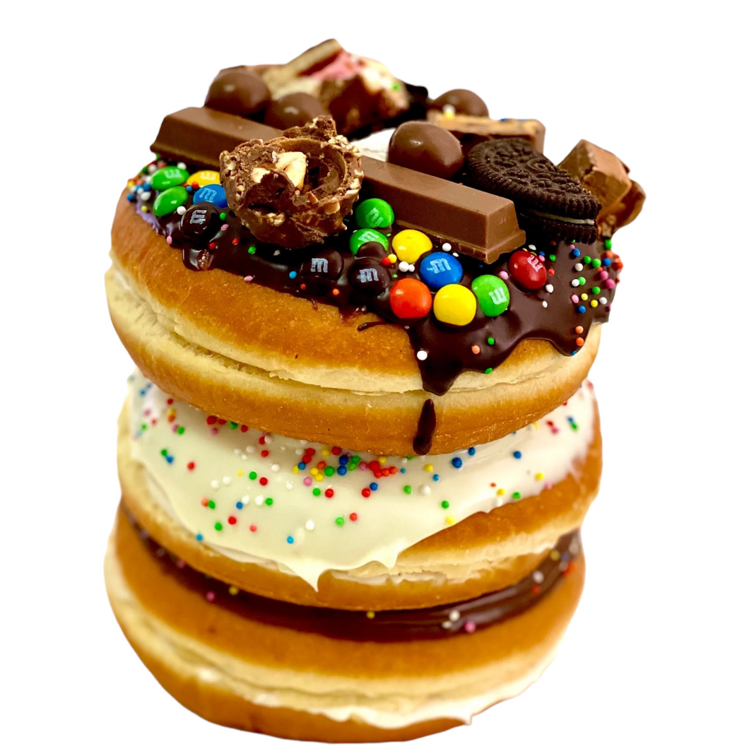 Triple Stacked & Decked Donut Gift Cake