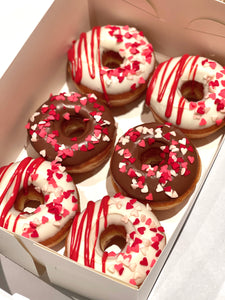 6 Pack Love Heart Mini Iced Rings