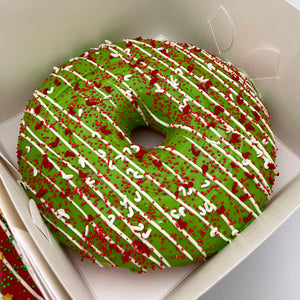 Giant Green Xmas Donut Cake