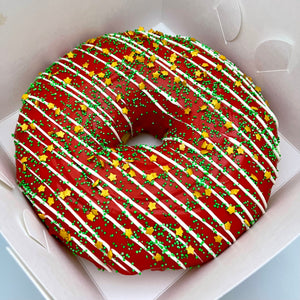 Giant Red Xmas Donut Cake