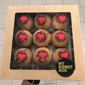9 Pack Mini Love Filled Donuts